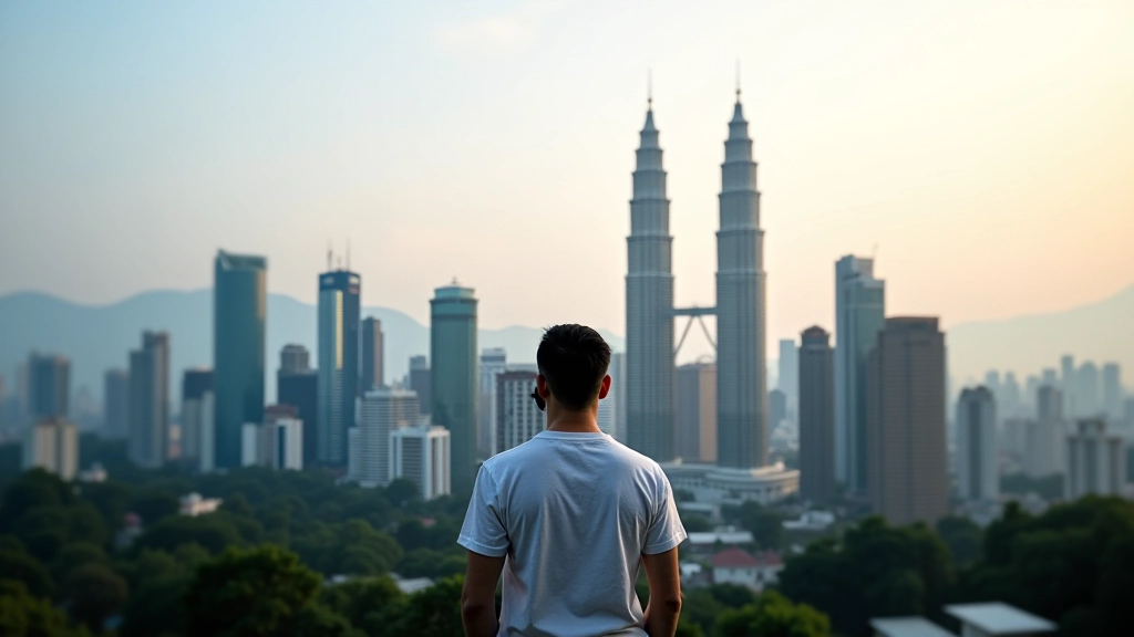 Urban skyline of Kuala Lumpur showing modern buildings and city infrastructure